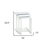 24" White Solid Wood Rectangular End Table