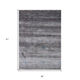 5' x 8' Gray and Teal Abstract Ombre with Stars Hand Loomed Area Rug