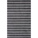5' x 8' Black And White Striped Hand Loomed Area Rug