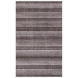5' x 8' Rust And White Striped Hand Loomed Area Rug
