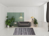 8' X 11' Blue And Black Ombre Hand Loomed Area Rug
