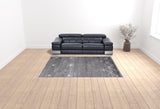 8' X 11' Sliver And Charcoal Ombre Hand Loomed Area Rug