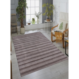8' X 10' Rust And White Striped Hand Loomed Area Rug