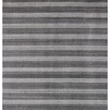9' X 12' Black And Dark Grey Hand Loomed Area Rug