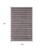5' X 8' Rust And White Hand Loomed Area Rug