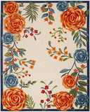 6' X 9' Multicolor Floral Stain Resistant Non Skid Area Rug