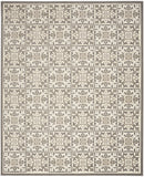 4' X 6' Ivory And Grey Fleur De Lis Stain Resistant Non Skid Area Rug