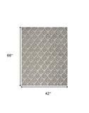 4' X 6' Charcoal Floral Stain Resistant Non Skid Area Rug
