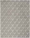 8' X 11' Charcoal Floral Stain Resistant Non Skid Area Rug
