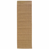 2' X 8' Tan Striped Stain Resistant Indoor Outdoor Area Rug