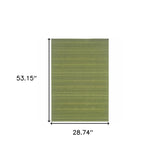 2' X 4' Green Stain Resistant Indoor Outdoor Area Rug