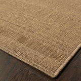 9' X 13' Tan Stain Resistant Indoor Outdoor Area Rug