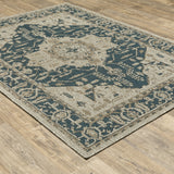 2' X 8' Gray Oriental Stain Resistant Indoor Outdoor Area Rug