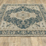 5' x 7' Gray Oriental Stain Resistant Indoor Outdoor Area Rug