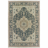 5' x 7' Gray Oriental Stain Resistant Indoor Outdoor Area Rug