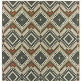 5' x 7' Gray Geometric Stain Resistant Indoor Outdoor Area Rug