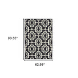 5' x 8' Black and Gray Geometric Stain Resistant Indoor Outdoor Area Rug