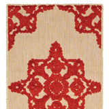 2' X 8' Red Oriental Stain Resistant Indoor Outdoor Area Rug