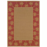 7' x 10' Beige Stain Resistant Indoor Outdoor Area Rug