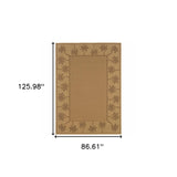 7' x 10' Beige Stain Resistant Indoor Outdoor Area Rug