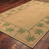 5' x 8' Beige Stain Resistant Indoor Outdoor Area Rug