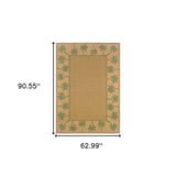 5' x 8' Beige Stain Resistant Indoor Outdoor Area Rug