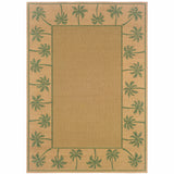 7' x 10' Beige Stain Resistant Indoor Outdoor Area Rug