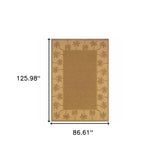 6' x 9' Tan Stain Resistant Indoor Outdoor Area Rug