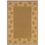 7' x 10' Tan Stain Resistant Indoor Outdoor Area Rug