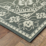 2' X 8' Gray and Ivory Oriental Stain Resistant Indoor Outdoor Area Rug