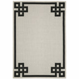 8' x 10' Beige and Black Stain Resistant Indoor Outdoor Area Rug