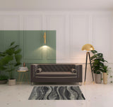 4' X 6' Charcoal Silver And Grey Abstract Shag Power Loom Stain Resistant Area Rug