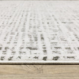 5' X 8' White And Grey Abstract Power Loom Stain Resistant Area Rug