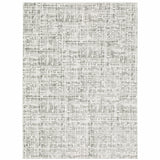 10' X 13' White And Grey Abstract Power Loom Stain Resistant Area Rug