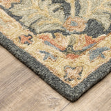 8' x 10' Blue and Green Oriental Hand Tufted Area Rug