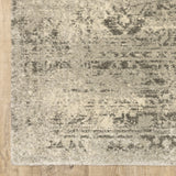 6' X 9' Grey Ivory Beige And Taupe Oriental Power Loom Stain Resistant Area Rug