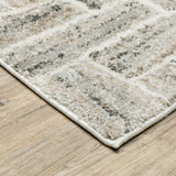 10' X 13' Beige Geometric Power Loom Stain Resistant Area Rug