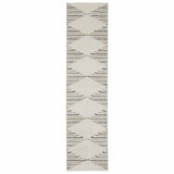 2' X 8' Brown And Ivory Geometric Power Loom Runner Rug