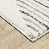 2' X 8' Brown And Ivory Geometric Power Loom Runner Rug