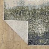 6' X 9' Blue Grey Green And Beige Abstract Power Loom Stain Resistant Area Rug