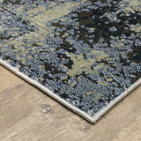 10' X 13' Blue Green Grey And Beige Abstract Power Loom Stain Resistant Area Rug