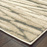 2' X 3' Ivory Sand And Ash Abstract Power Loom Stain Resistant Area Rug