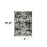 6' X 9' Ivory Charcoal Grey Blue Rust And Brown Abstract Power Loom Stain Resistant Area Rug