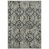 10' x 13' Black and Gray Oriental Power Loom Area Rug