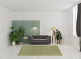 6' X 9' Olive Green Shag Tufted Handmade Stain Resistant Area Rug