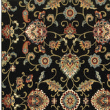 6' x 9' Black and Yellow Floral Power Loom Area Rug