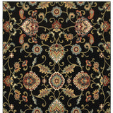 6' x 9' Black and Yellow Floral Power Loom Area Rug