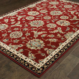 5' x 8' Red and Beige Oriental Power Loom Area Rug