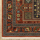 2' x 3' Blue and Red Oriental Power Loom Area Rug