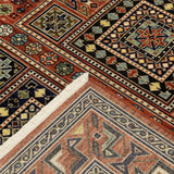 2' x 3' Blue and Red Oriental Power Loom Area Rug